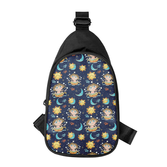 Cute Cartoon Aquarius Pattern Print Chest Bag