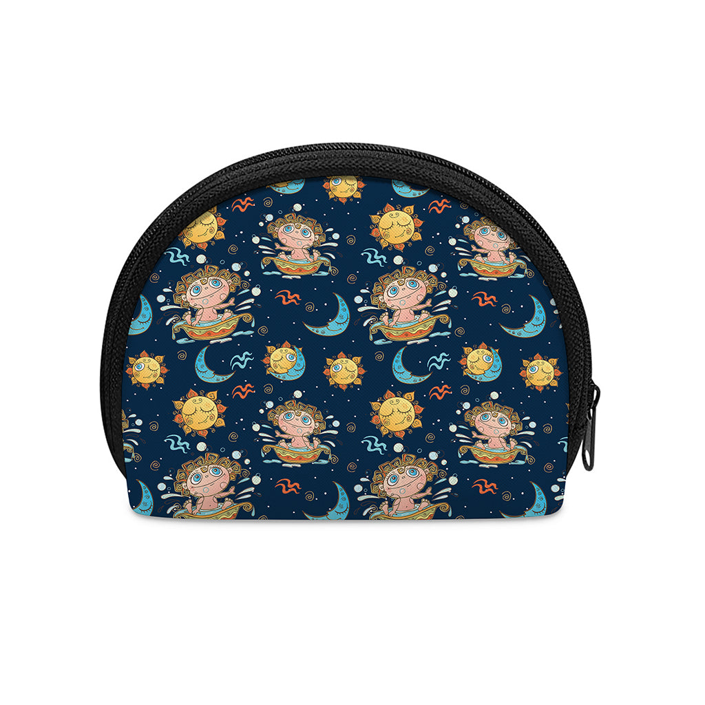 Cute Cartoon Aquarius Pattern Print Coin Purse