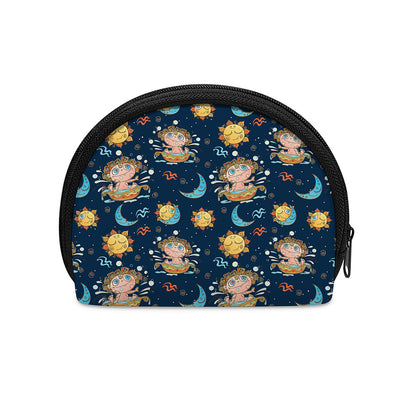 Cute Cartoon Aquarius Pattern Print Coin Purse