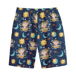 Cute Cartoon Aquarius Pattern Print Cotton Shorts