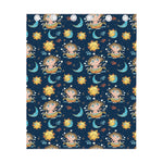 Cute Cartoon Aquarius Pattern Print Curtain
