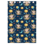 Cute Cartoon Aquarius Pattern Print Curtain