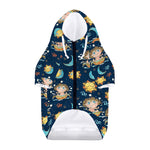 Cute Cartoon Aquarius Pattern Print Dog Zip Up Hoodie