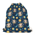 Cute Cartoon Aquarius Pattern Print Drawstring Bag