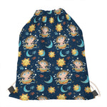 Cute Cartoon Aquarius Pattern Print Drawstring Bag