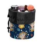 Cute Cartoon Aquarius Pattern Print Drawstring Makeup Bag