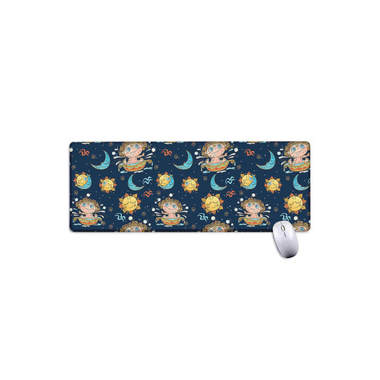 Cute Cartoon Aquarius Pattern Print Extended Mouse Pad