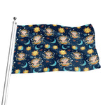 Cute Cartoon Aquarius Pattern Print Flag