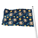 Cute Cartoon Aquarius Pattern Print Flag