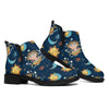 Cute Cartoon Aquarius Pattern Print Flat Ankle Boots