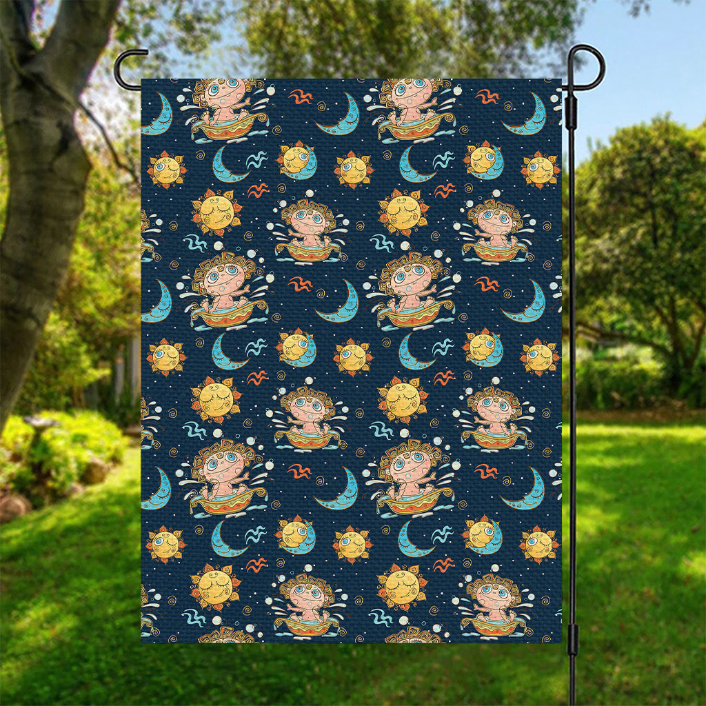 Cute Cartoon Aquarius Pattern Print Garden Flag