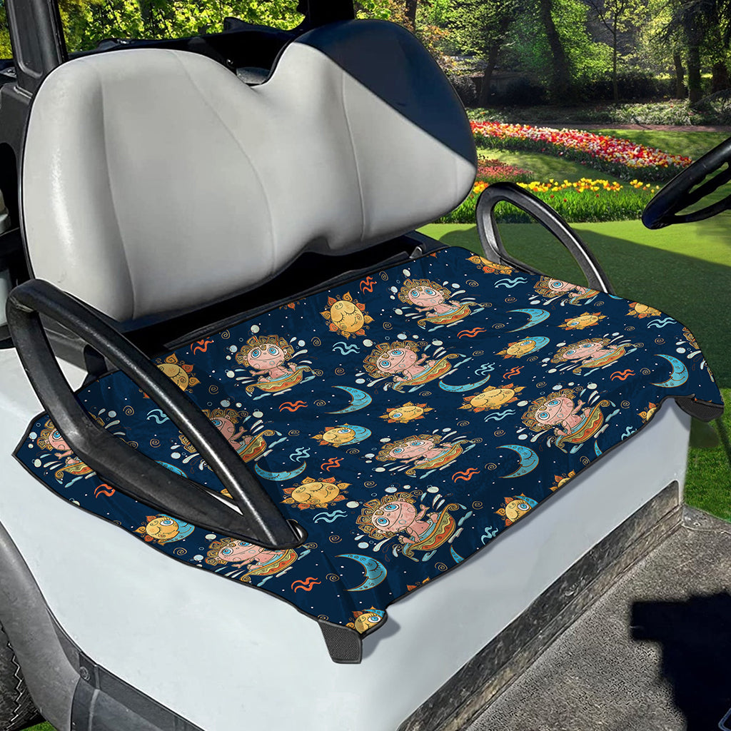 Cute Cartoon Aquarius Pattern Print Golf Cart Seat Cover