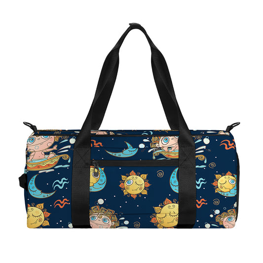 Cute Cartoon Aquarius Pattern Print Gym Bag