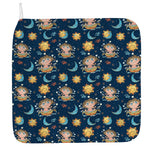 Cute Cartoon Aquarius Pattern Print Hand Towel