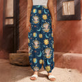 Cute Cartoon Aquarius Pattern Print Harem Pants