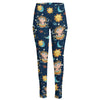 Cute Cartoon Aquarius Pattern Print High-Waisted Pocket Leggings