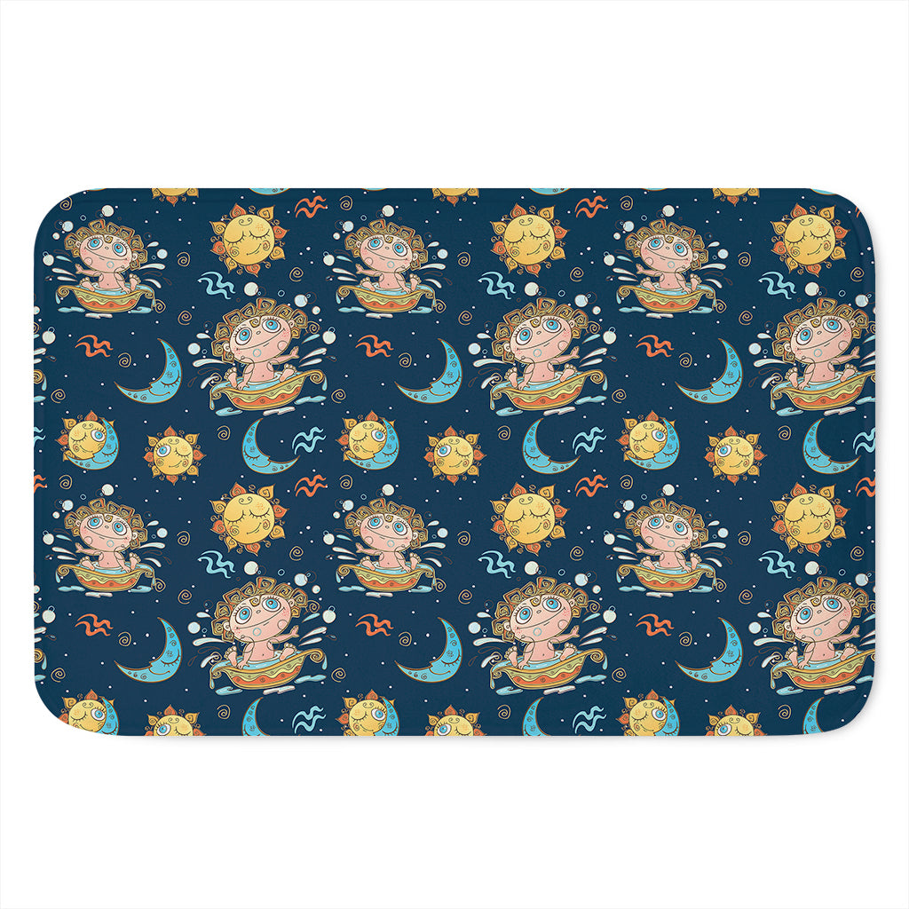 Cute Cartoon Aquarius Pattern Print Indoor Door Mat