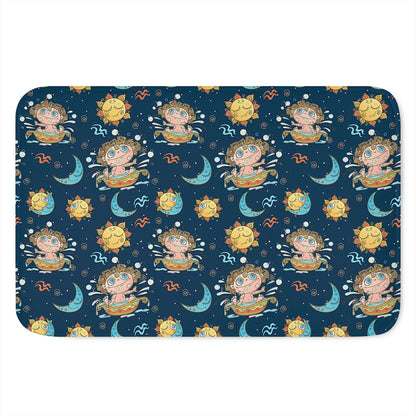 Cute Cartoon Aquarius Pattern Print Indoor Door Mat