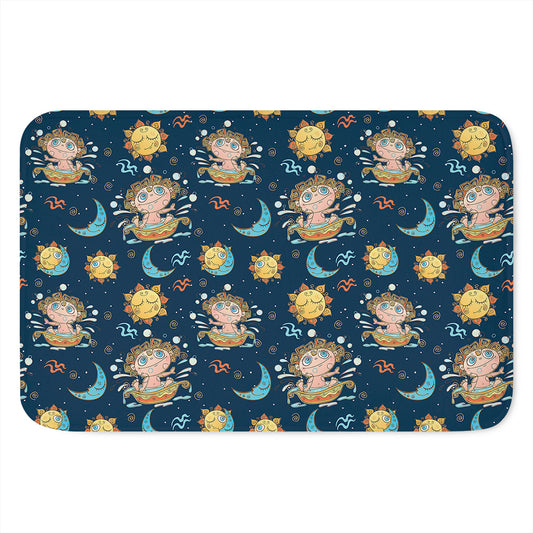 Cute Cartoon Aquarius Pattern Print Indoor Door Mat