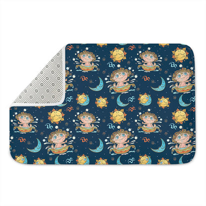 Cute Cartoon Aquarius Pattern Print Indoor Door Mat