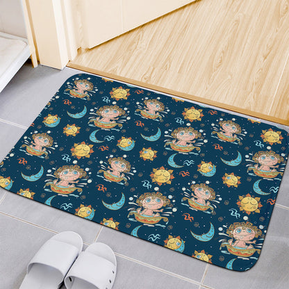Cute Cartoon Aquarius Pattern Print Indoor Door Mat