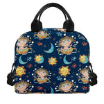 Cute Cartoon Aquarius Pattern Print Insulated Lunch Bag