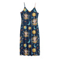Cute Cartoon Aquarius Pattern Print Jersey Midi Cami Dress