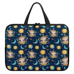 Cute Cartoon Aquarius Pattern Print Laptop Sleeve With Handle