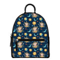 Cute Cartoon Aquarius Pattern Print Leather Backpack