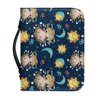 Cute Cartoon Aquarius Pattern Print Leather Bible Cover
