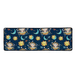 Cute Cartoon Aquarius Pattern Print Long Kitchen Mat