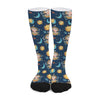 Cute Cartoon Aquarius Pattern Print Long Socks