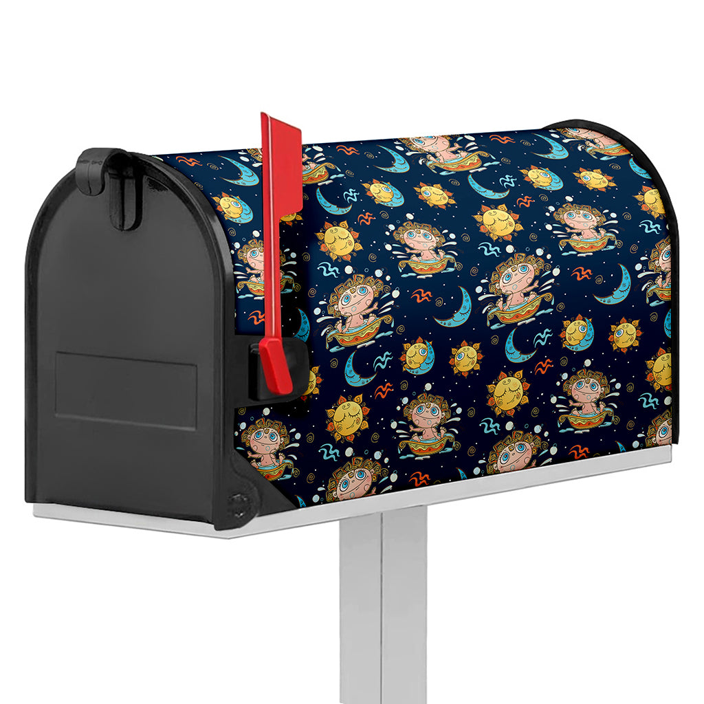 Cute Cartoon Aquarius Pattern Print Mailbox Cover