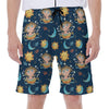 Cute Cartoon Aquarius Pattern Print Men's Beach Shorts