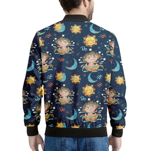 Cute Cartoon Aquarius Pattern Print Men's Bomber Jacket