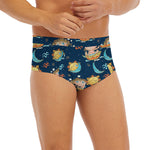 Cute Cartoon Aquarius Pattern Print Men's Briefs