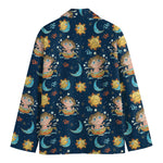 Cute Cartoon Aquarius Pattern Print Men's Cotton Blazer
