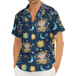 Cute Cartoon Aquarius Pattern Print Men's Deep V-Neck Shirt