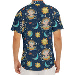 Cute Cartoon Aquarius Pattern Print Men's Deep V-Neck Shirt