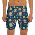 Cute Cartoon Aquarius Pattern Print Men's Long Boxer Briefs