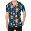 Cute Cartoon Aquarius Pattern Print Men's Shirt