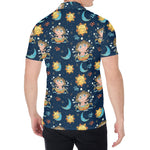 Cute Cartoon Aquarius Pattern Print Men's Shirt
