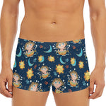 Cute Cartoon Aquarius Pattern Print Men's Short Boxer Briefs