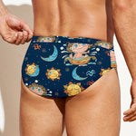 Cute Cartoon Aquarius Pattern Print Men's Swim Briefs