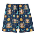 Cute Cartoon Aquarius Pattern Print Men's Swim Trunks