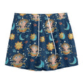 Cute Cartoon Aquarius Pattern Print Mesh Shorts