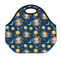 Cute Cartoon Aquarius Pattern Print Neoprene Lunch Bag