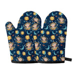 Cute Cartoon Aquarius Pattern Print Oven Mitts