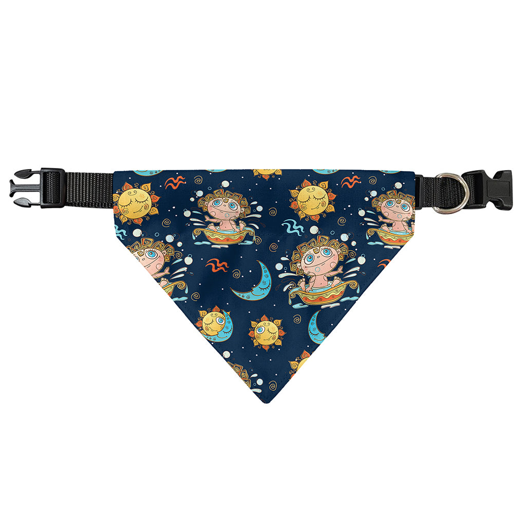 Cute Cartoon Aquarius Pattern Print Over The Collar Dog Bandana