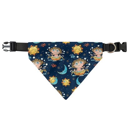 Cute Cartoon Aquarius Pattern Print Over The Collar Dog Bandana